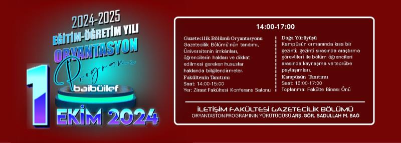 GAZETECİLİK BÖLÜMÜ ORYANTASYONU 1 EKİM 2024!